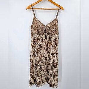 I.E. Brown Silk Skirt Size XL